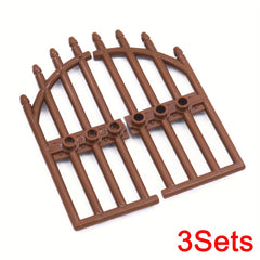 MARUMINE City Gate Building Blocks 1x4x9 Retro Iron Door Fence Golden Brown