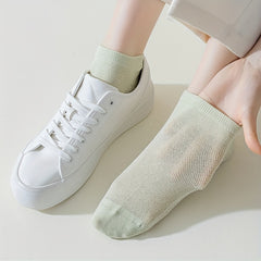 4 Pairs Solid Socks Comfy & Breathable All match Women's Stockings