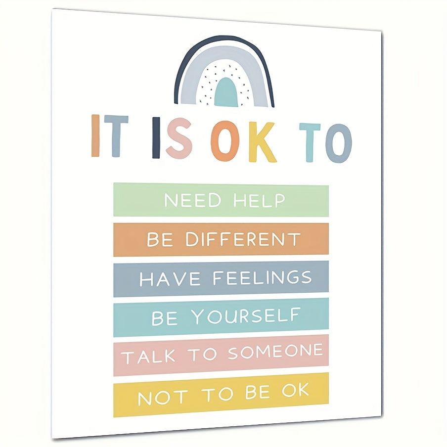 Boho Rainbow Wall Decor Self Esteem Affirmation Poster