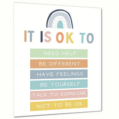 Boho Rainbow Wall Decor Self Esteem Affirmation Poster