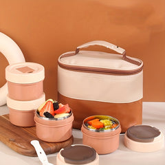 Leather Insulated Lunch Bag Reusable Lunch Box For Office Work School Picnic