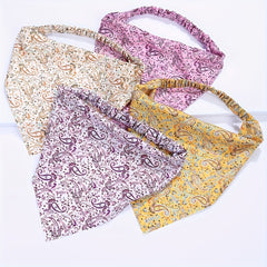 4pcs Paisley Print Head Scarf Triangle Bandanas Hairband Headwrap