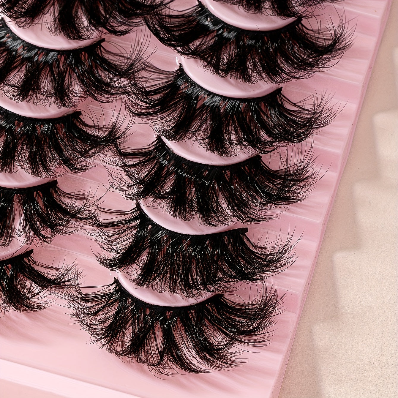 25mm 8 Pair False Eyelashes 9D Cat Eye Fluffy Soft Lashes Thick Faux Mink