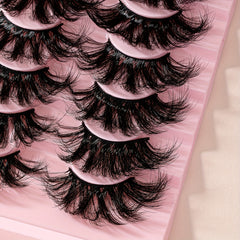 25mm 8 Pair False Eyelashes 9D Cat Eye Fluffy Soft Lashes Thick Faux Mink