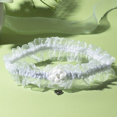 Flower Faux Pearl Garters Wedding Bridal Garter Belt