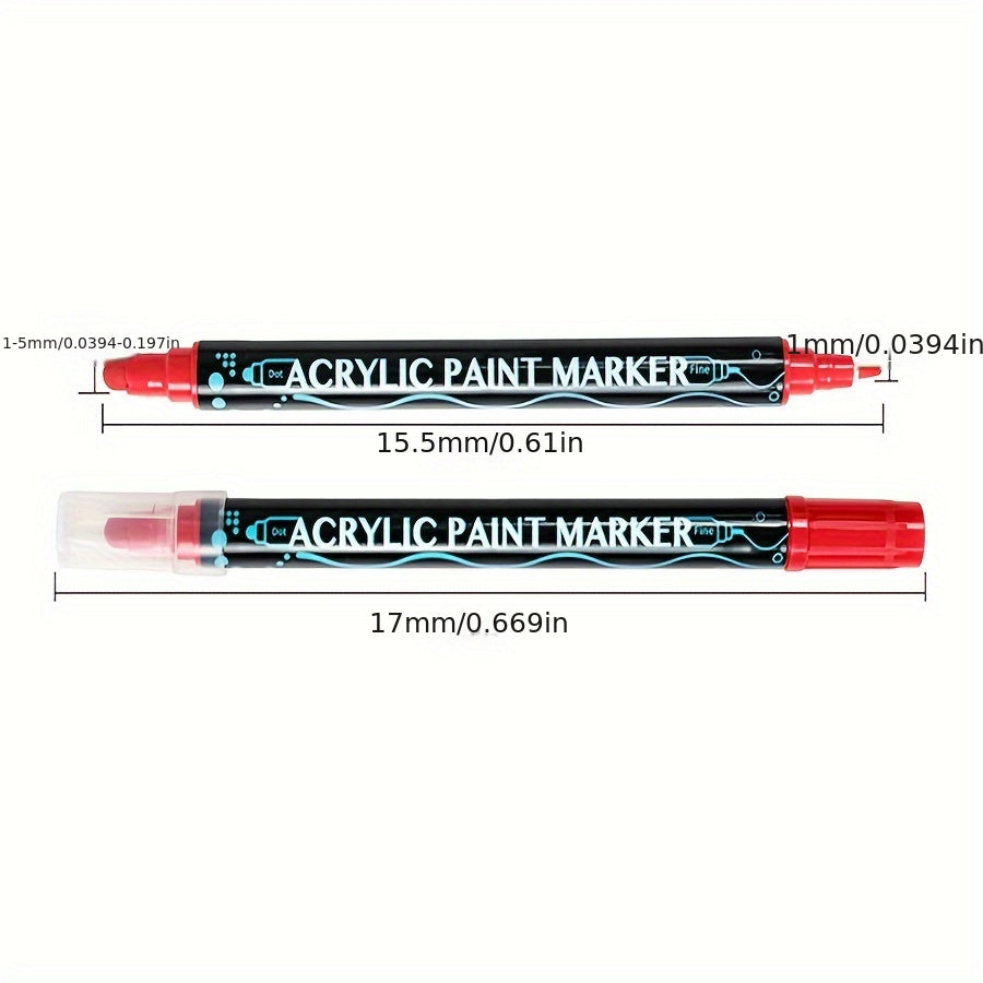 Waterproof Double-Headed Marker Set 12-24-36