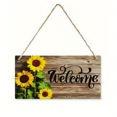 Sunflower Door Sign Wood Grain Decoration Home Hanger Bedroom Porch Courtyard