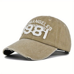 Retro 1981 3D Embroidery Baseball Cap Washed Old Sun Visor