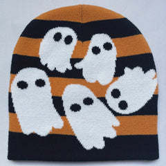 Fashionable Windproof Knit Beanie Hat Pirate Cartoon Embroidery