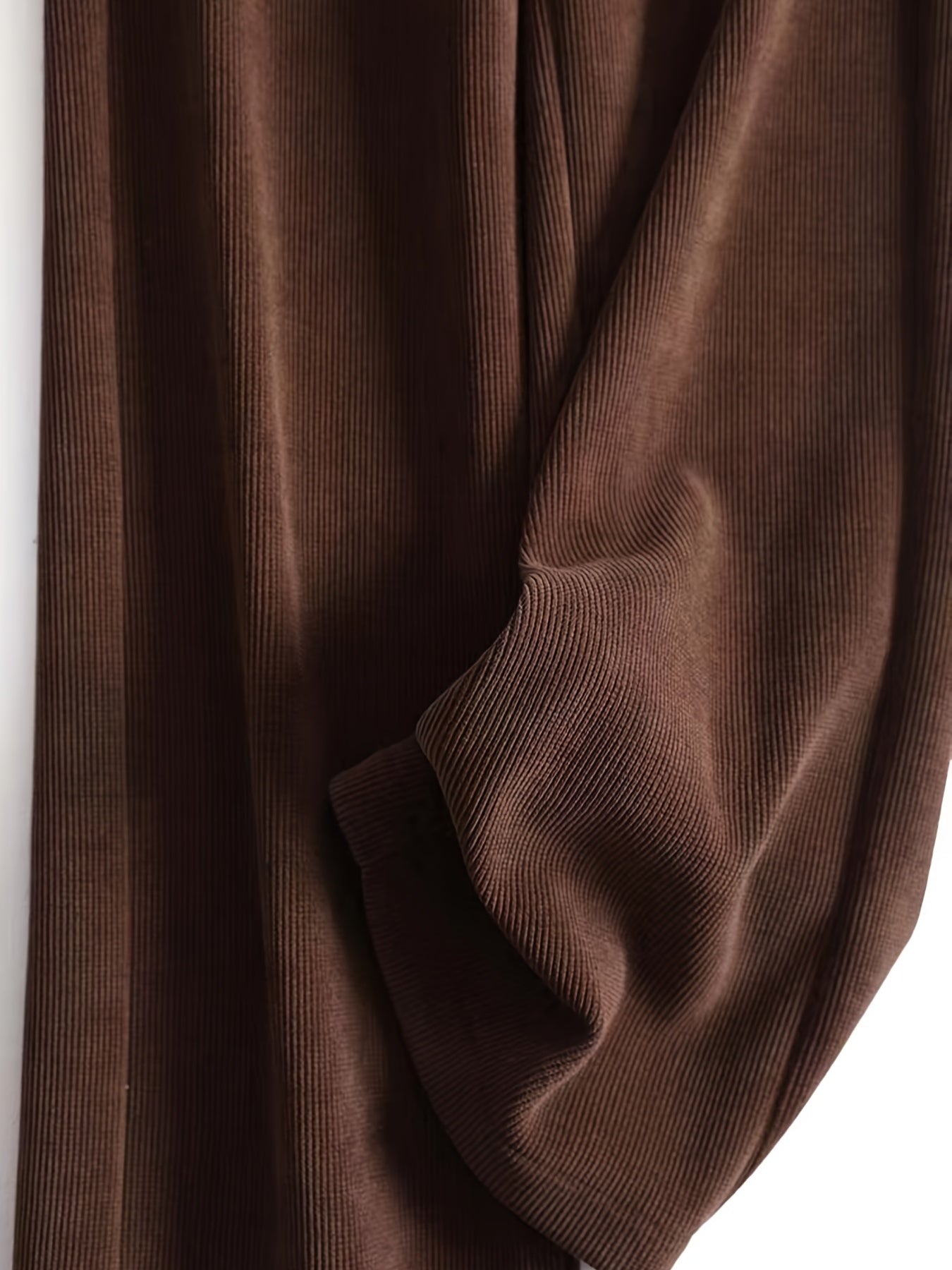 Ribbed Wide Leg Pants Casual Loose Elastic Waist Pants Women's Clothing