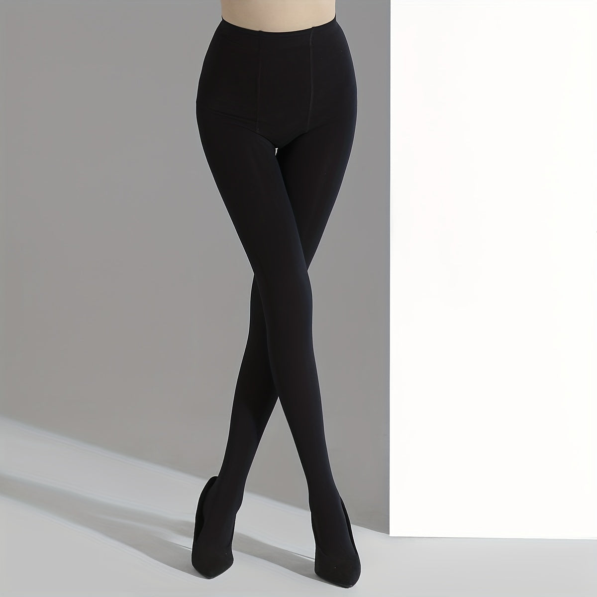 High Waist Opaque Tights Smooth Stretch Pantyhose