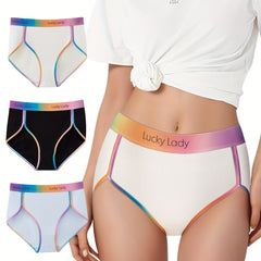 3pcs Letter Print Colorblock Panties Women's Lingerie