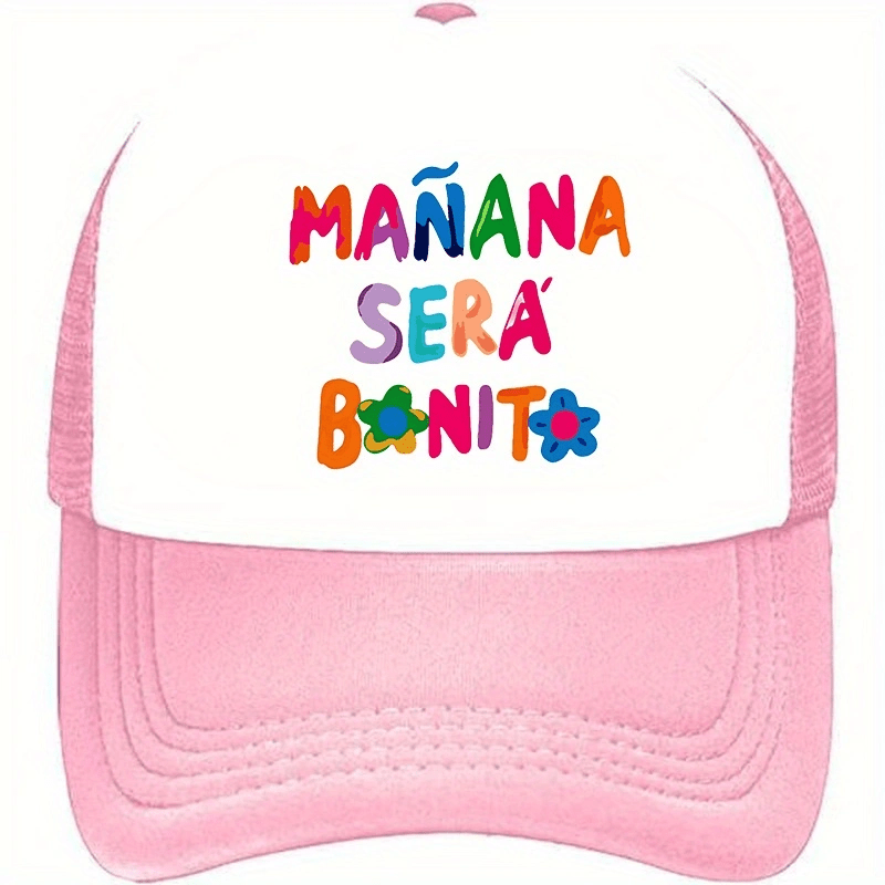 Colorful Letter Print Trucker Hat Mesh Candy Baseball Cap Casual Sunshade Dad