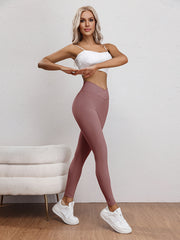 Seamless Butt Lifting Yoga Pants Cross Waist Fitness Leggings