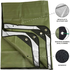 Heavy Survival Blanket Outdoor Camping Insulated Heat Reflective Waterproof