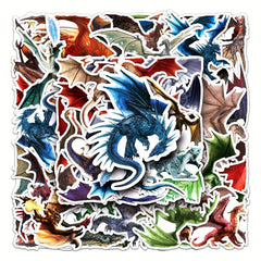 50pcs Dragon Stickers DIY Toys Wall Laptop Phone Waterproof Stickers