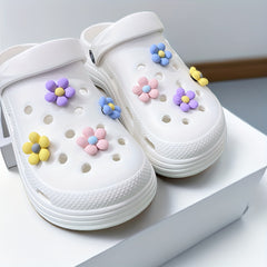 8pcs Flowers Charms for Sandals Girls Women Decoration