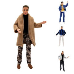 Jointed Male Doll with Three-Piece Clothing Set and Shoes