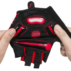 Liquid Gel Pad Cycling Gloves Red 5MM 0 19in for Men Women
