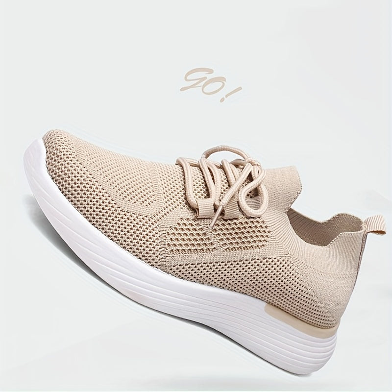 Women's Breathable Knit Sports Shoes Low Top Running Trainers