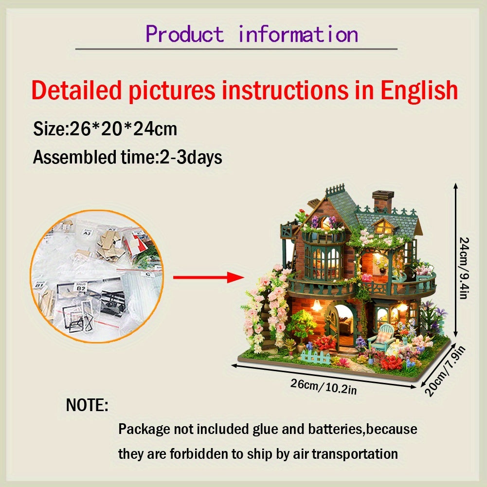 DIY Garden Dollhouse Kit 3D Building Model Home Decoration Birthday Gift