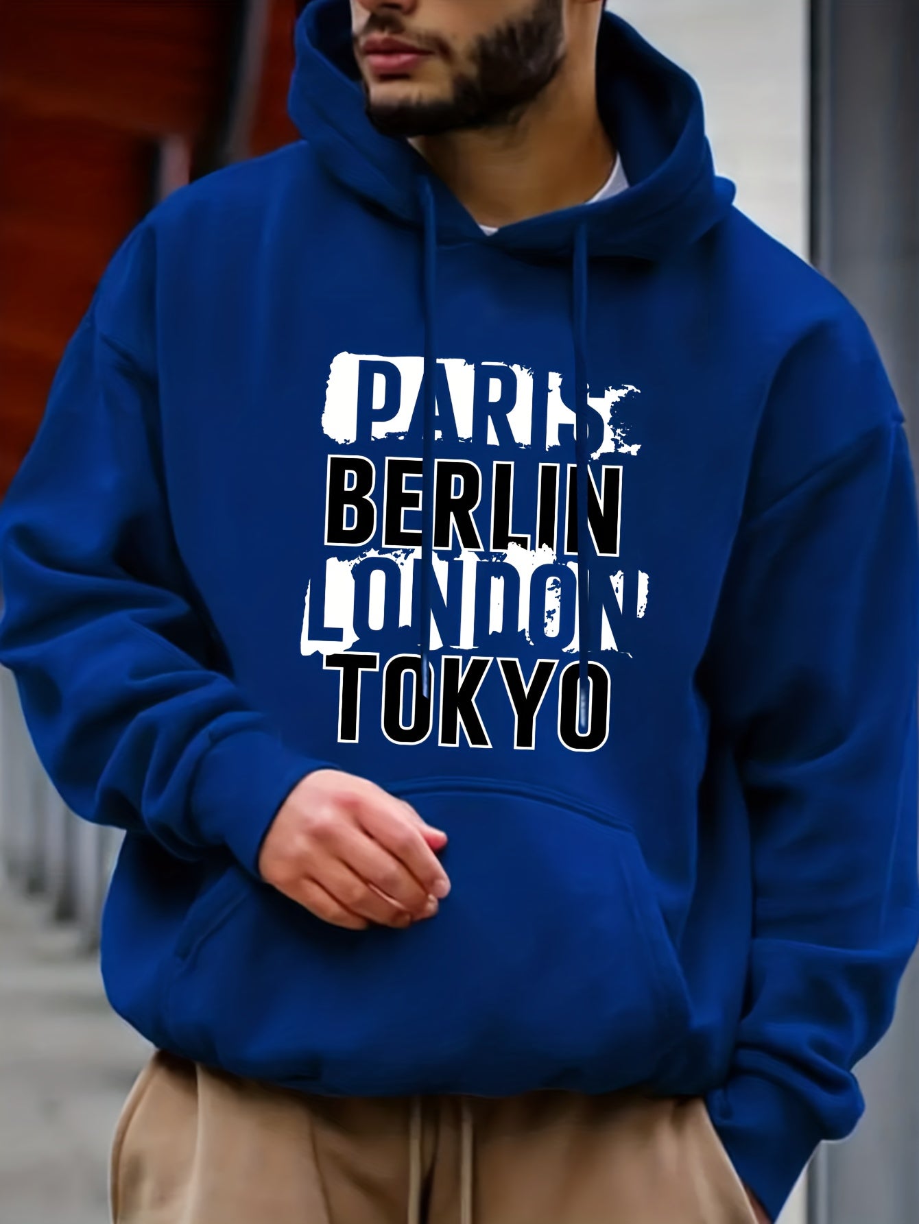 Big City Name Print Hoodie for Men