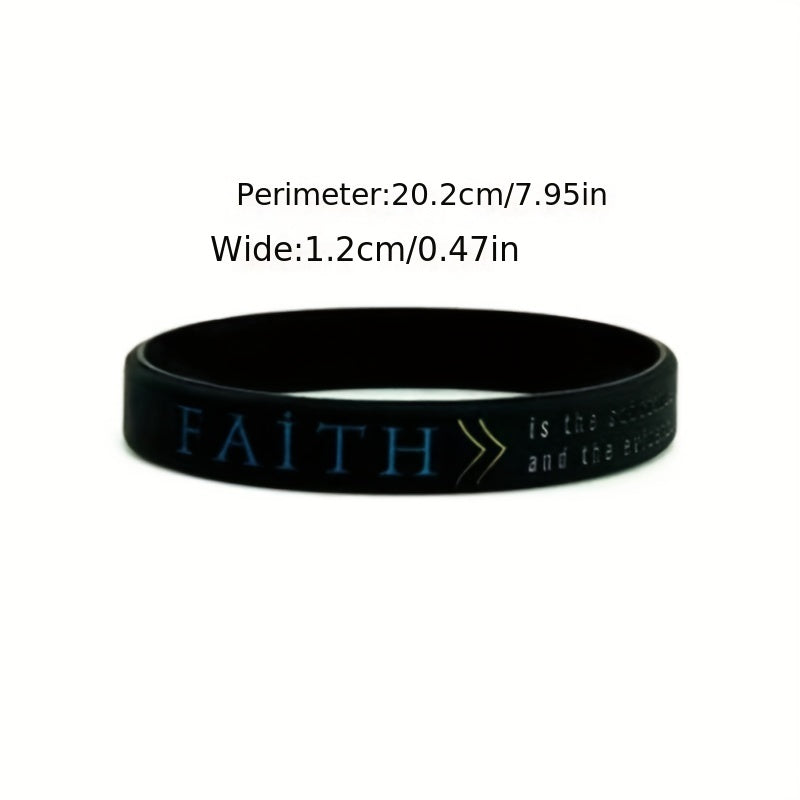 Faith Pray Power Silicone Bracelet - Inspirational Letter Pattern