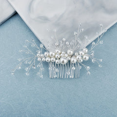 Crystal Pearl Hair Comb Wedding Headwear Hair Pin Bridal Accessory
