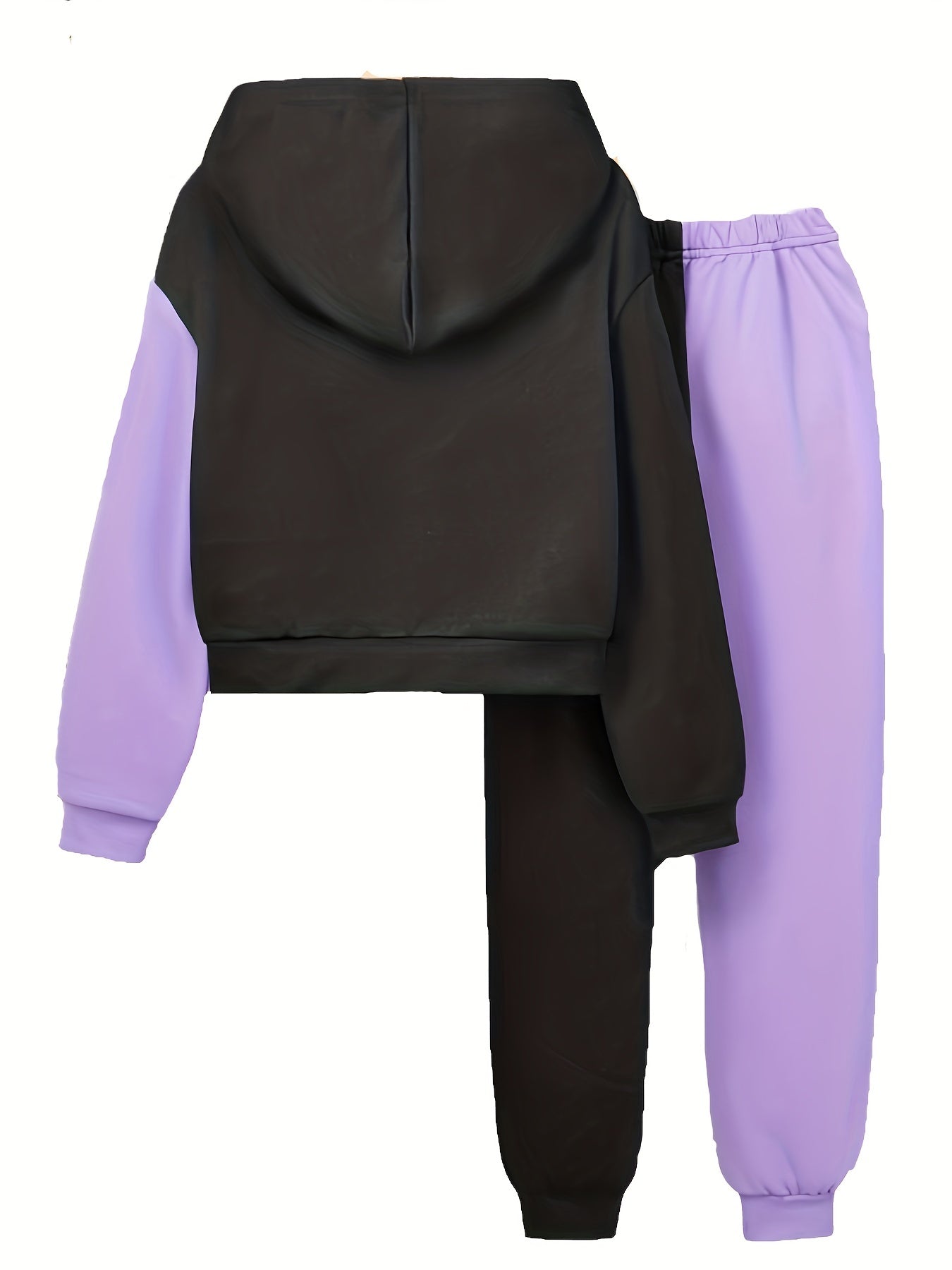 Glitter Butterfly Print Girl's 2pcs Hoodie & Sweatpants Set