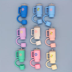 5pcs Cute Cartoon Straw Covers 10mm Leakproof & Dustproof Cup Decorations