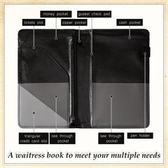 Waitress Server Book Set with Apron, Tip Chart, Pen - 8''x4 9''