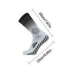 Men's Soccer Socks Non slip Grip Sports Crew Socks