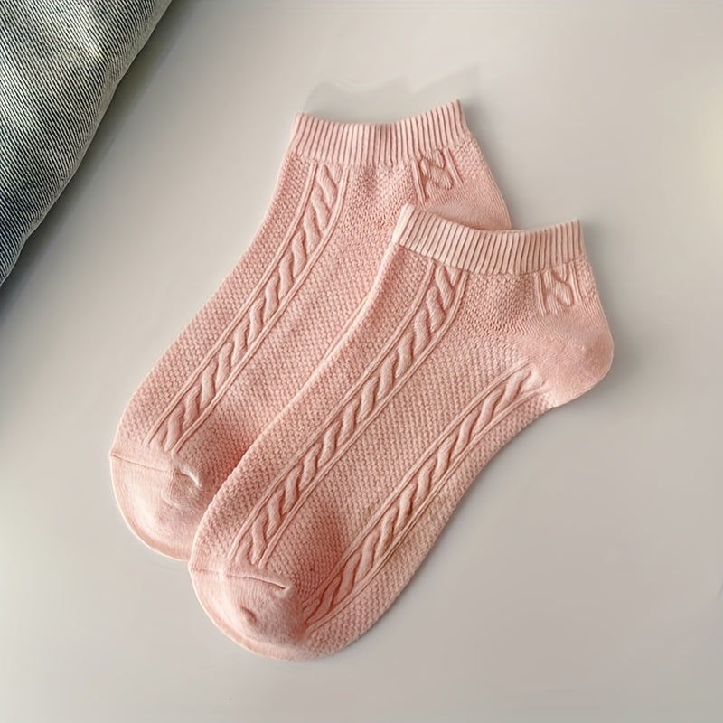 5 Pairs Soft & Comfy Low Cut Ankle Socks Women's Stockings