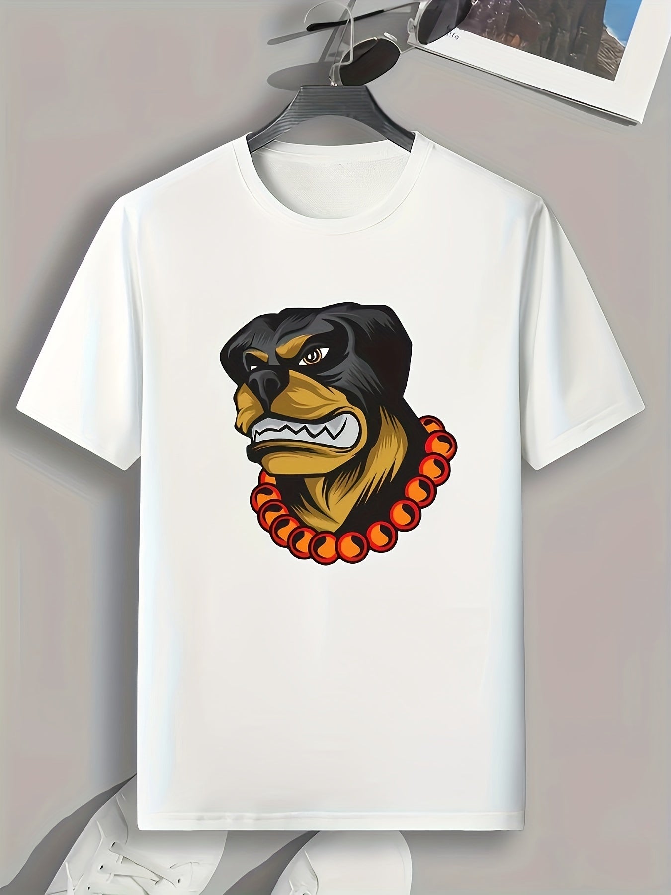 Dog Pattern Print Men's Comfy Sports T-Shirt