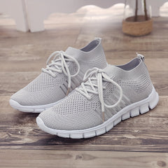 Women's Breathable Mesh Tennis Shoes Lightweight Lace Up Travel Shoes