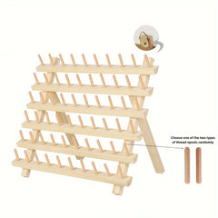60 Spool Wooden Thread Holder Sewing Embroidery Rack Organizer