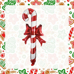 7 Pieces 24" Christmas Inflatable Stick Candy Cane Elk Snow Balloon Santa Decor