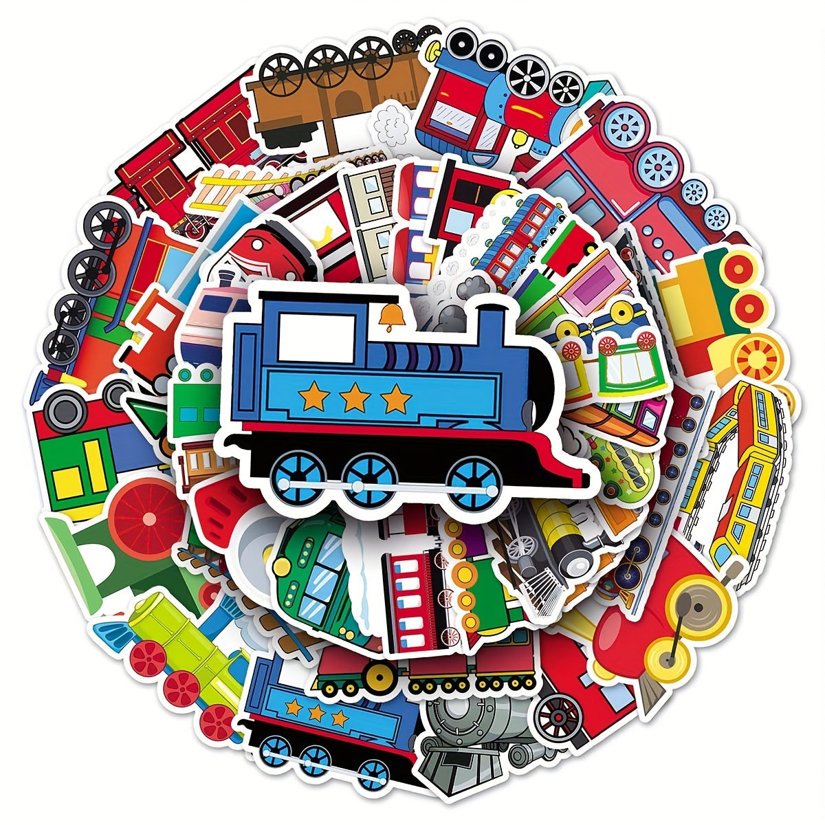 50pcs Cartoon Train Graffiti Stickers DIY Skateboard Phone Luggage Waterproof