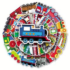 50pcs Cartoon Train Graffiti Stickers DIY Skateboard Phone Luggage Waterproof