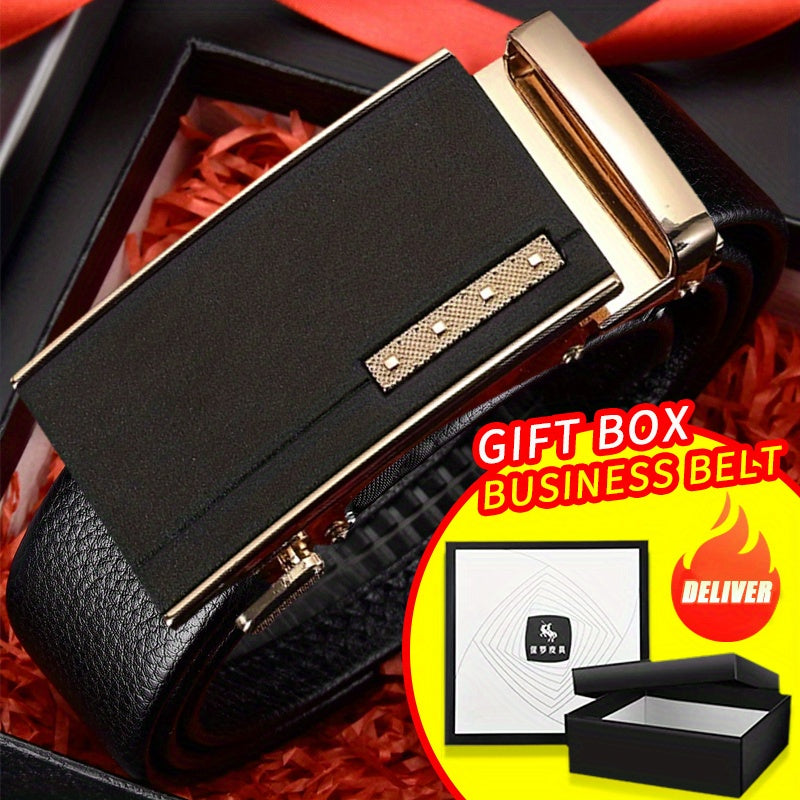 Men's PU Belt with Automatic Buckle Business Casual for Western Cowboy Bohemian