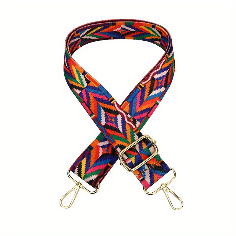 Boho Rainbow Purse Strap Adjustable 3" Wide Shoulder Belt