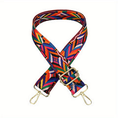 Boho Rainbow Purse Strap Adjustable 3" Wide Shoulder Belt