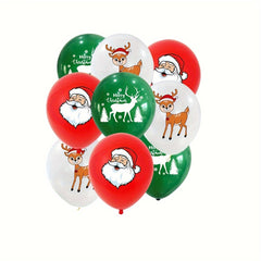 32pcs Merry Christmas Pull Flag Cake Balloon Party Decoration Set