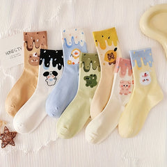 7 Pairs Cartoon Print Socks for Women