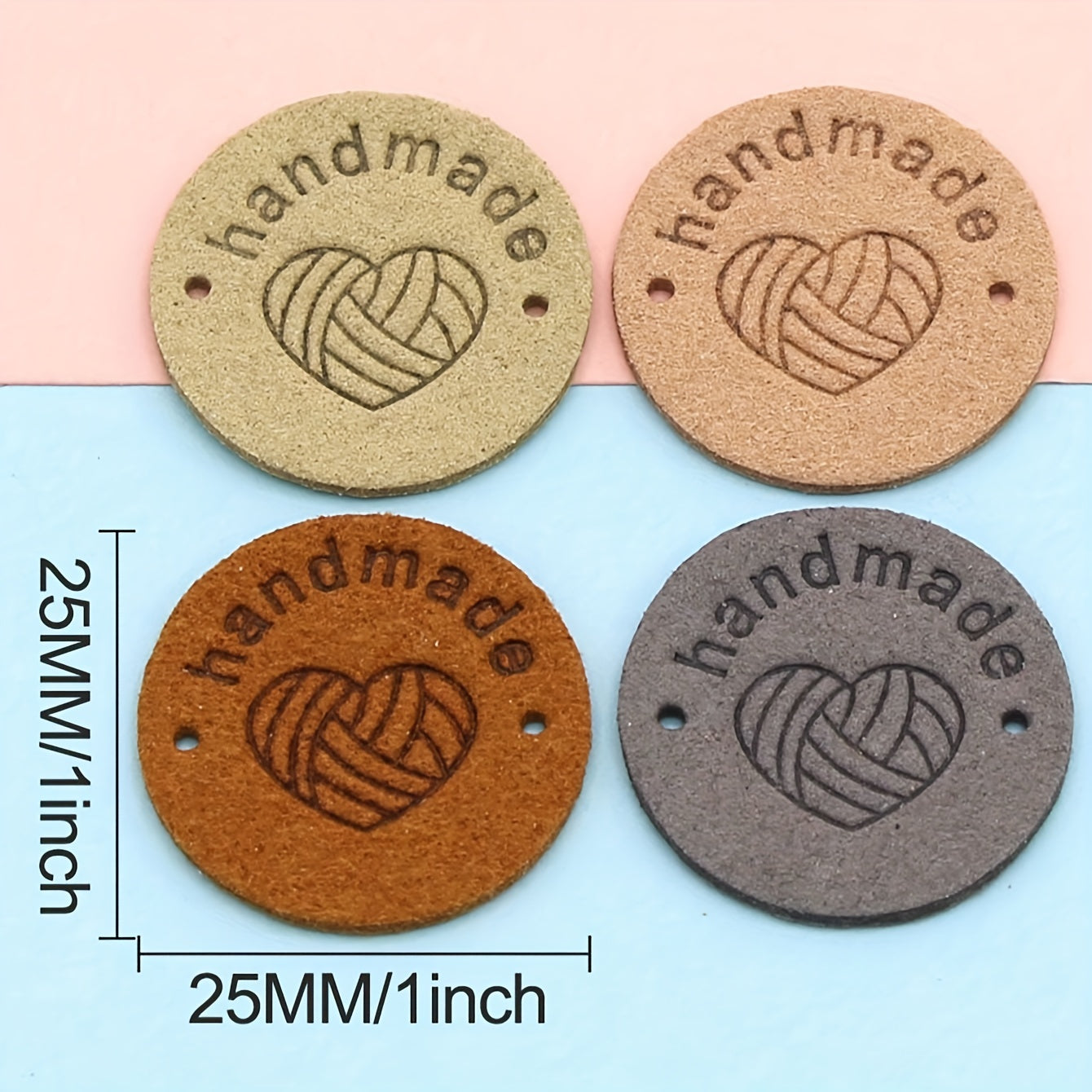10pcs Random Heart Pattern DIY Sewing Label Round Tag for Hand Craft