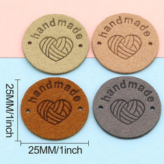 10pcs Random Heart Pattern DIY Sewing Label Round Tag for Hand Craft