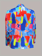 Colorblock Long Sleeve Blazer - Women's Casual