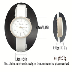 Minimalist Unisex Wristwatch Golden Hands Strap Quartz Movement