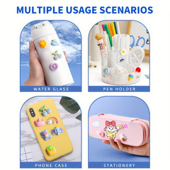 20/50pcs Cartoon 3D Soft Rubber Stickers Plastic Storage Box DIY Fridge Mobile