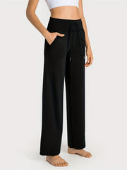 Wide Leg Causa Sports Pants Elastic Waist Casual Fitness Pants